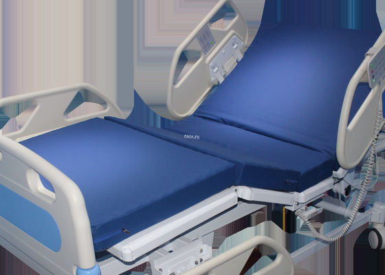 Cama de UTI hospitalar elétrica ajustável 2200 mm 950 mm em ABS azul branco para uso doméstico