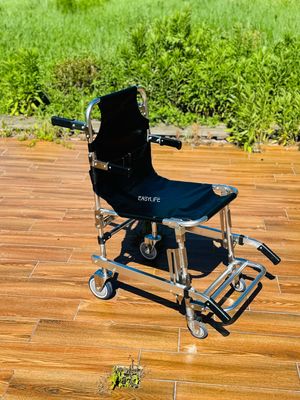 Escalinha de escada de alumínio espessado dobrável com tecido de PVC 4 rodas e 6 alças