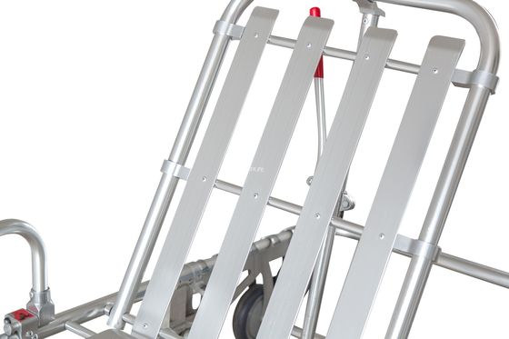 Maca de dobramento de carregamento médica da ambulância da emergência com os trilhos da liga de alumínio