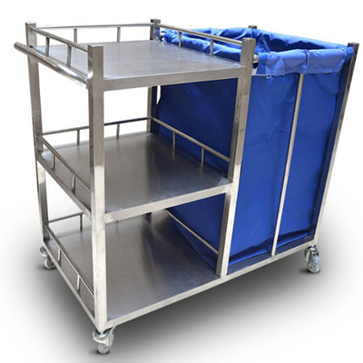 Bom preço. Trole médico de linho sujo de aço inoxidável do desperdício do equipamento do hospital de 900MM com rodas on-line