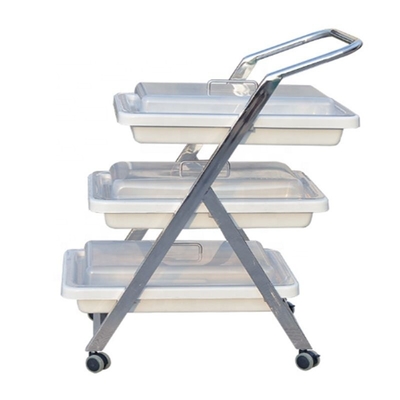 Bom preço. Serviço 51.5CMMedical do endoscópio 630MM do trole de aço inoxidável da prateleira de três camadas carro de serviço público médico on-line