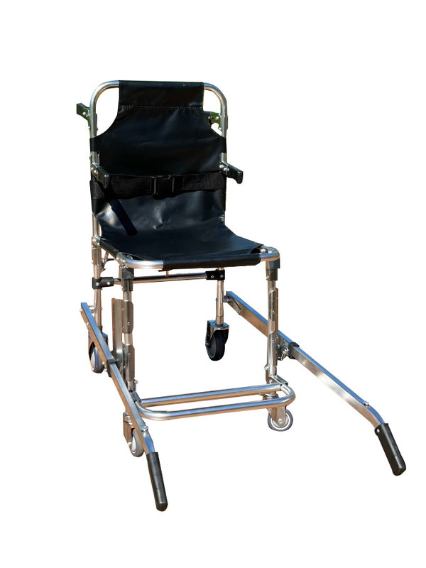 Escalinha de escada de alumínio espessado dobrável com tecido de PVC 4 rodas e 6 alças