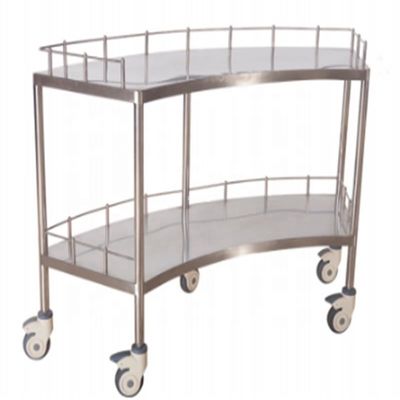 Trole de aço inoxidável médico do instrumento cirúrgico da mobília 45CMHospital de 1400MM com gaveta e roda