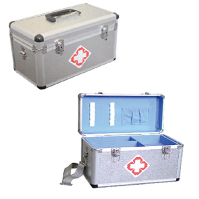 Bom preço. kit de primeiros socorros de alumínio portátil do caso da medicina do kit de primeiros socorros de 35cm com coleção da droga da caixa de armazenamento da emergência médica do fechamento on-line